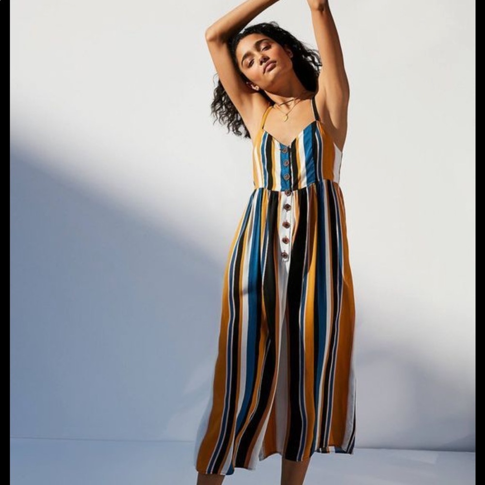 Urban Outfitters Tootsie Striped Button Jumpsuit